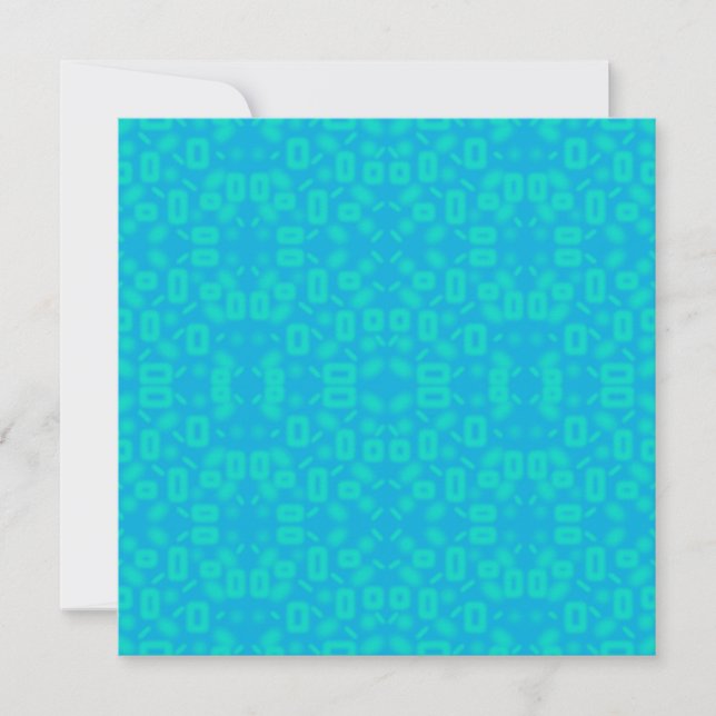 Blue Turquoise Frosted Glass Pattern Abstract Art Note Card (Front)