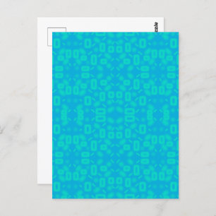 Blue Turquoise Frosted Glass Pattern Abstract Art  Postcard