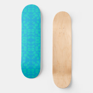 Blue Turquoise Frosted Glass Pattern Abstract Art Skateboard