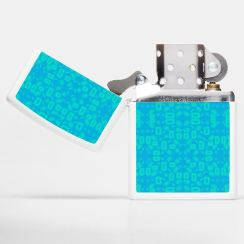 Blue Turquoise Frosted Glass Pattern Abstract Art Zippo Lighter