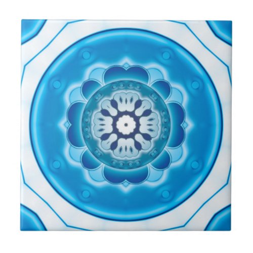 Blue Turquoise Geometric Bathroom Tile