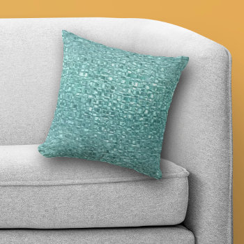 Blue Turquoise Glass Throw Pillow by Westerngirl2 at Zazzle