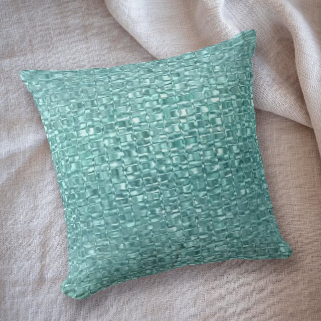 Blue Turquoise Glass Throw Pillow (Creator Uploaded)