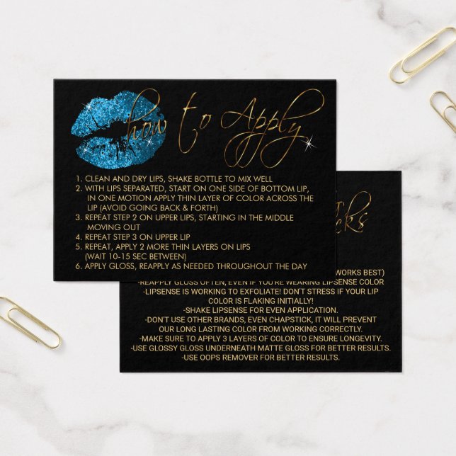 Blue Turquoise Glitter Lips - How to Apply (Office)