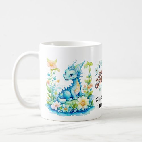 Blue Turquoise Green Dragon Baby Shower Coffee Mug