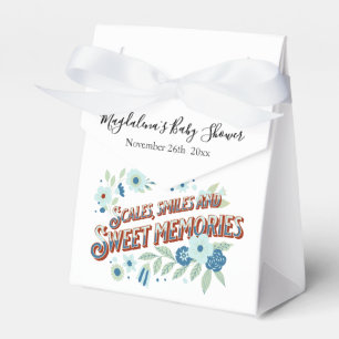 Blue Turquoise Green Flowers Dragon Baby Shower Favor Boxes