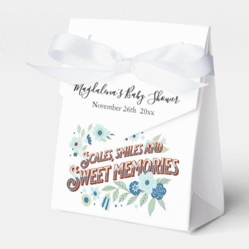 Blue Turquoise Green Flowers Dragon Baby Shower Favor Boxes