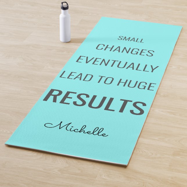Blue Turquoise Inspirational Success Quote Yoga Mat (In Situ)