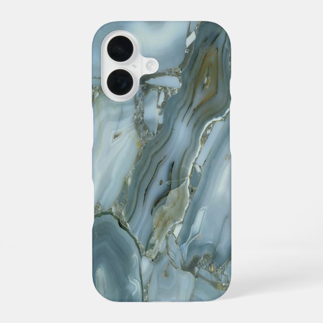 Blue Turquoise Marble Design iPhone  Case (Back)