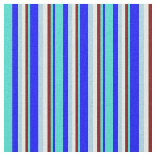 Blue, Turquoise, Maroon, White, and Light Blue Fabric