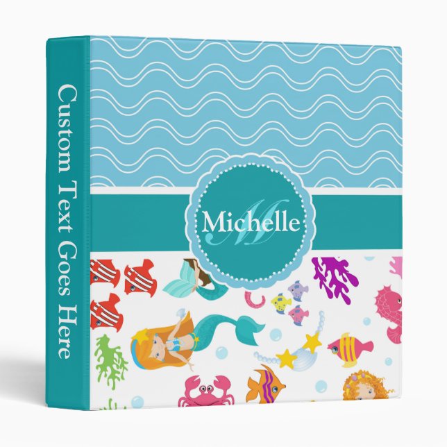 Blue Turquoise Mermaid Binder (Front/Spine)