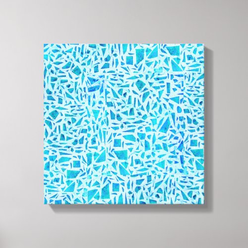 Blue Turquoise Mosaic Glass Tile Modern Chic Canvas Print
