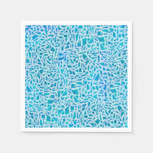 Blue Turquoise Mosaic Glass Tile Modern Chic Napkins