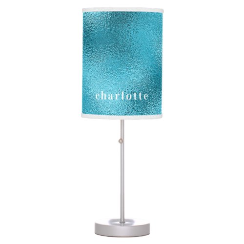 Blue turquoise name table lamp