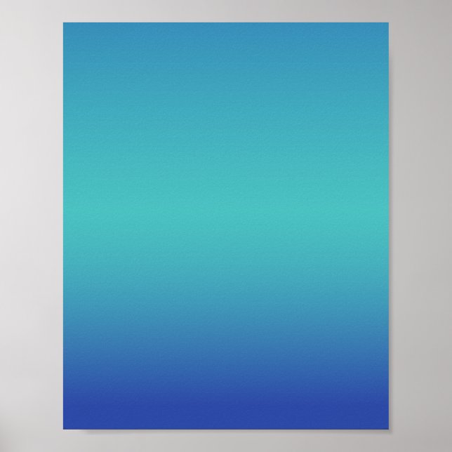 Blue Turquoise Ombré Poster (Front)