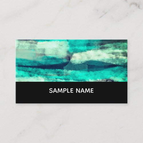 blue turquoise paint stroke abstract  artistic business card