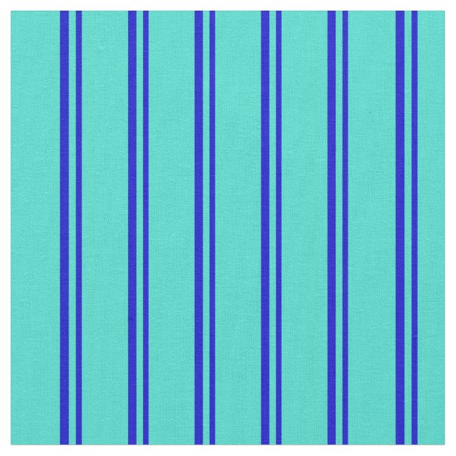 Blue & Turquoise Pattern of Stripes Fabric (Close Up)