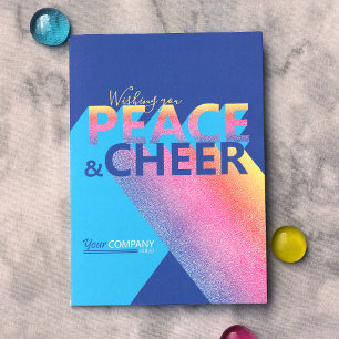 Blue, Turquoise, Pink Word Art Holiday Card