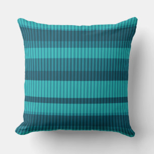 blue turquoise shades striped vertical pattern throw pillow