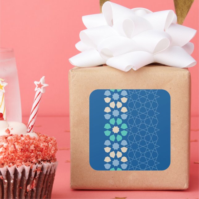 Blue Turquoise Tranquility Square Sticker (Party)