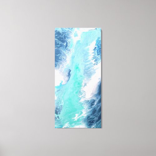 Blue Turquoise Waves Fluid Abstract Art Water Canvas Print