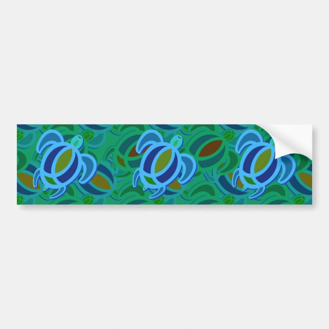 Blue Turtle Bumpersticker Bumper Sticker (Front)
