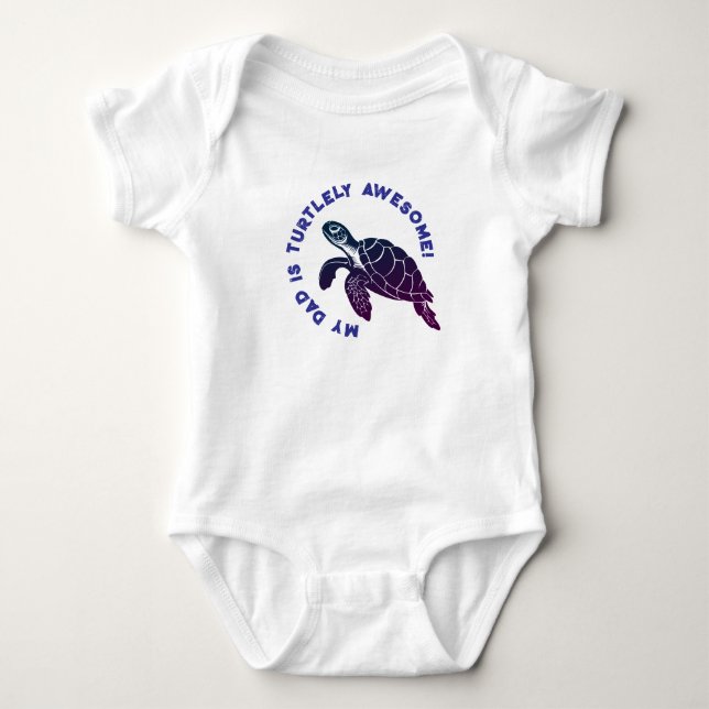 Blue Turtle DAD Baby Bodysuit (Front)