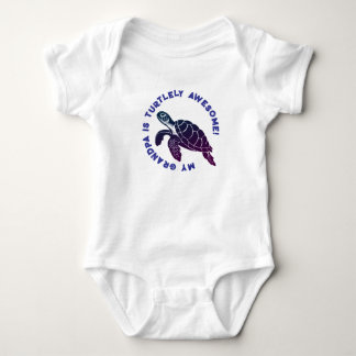 Blue Turtle GRANDPA Baby Bodysuit