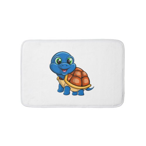 Blue turtle sticker bath mat