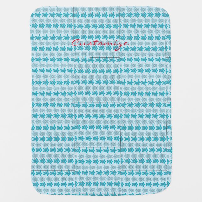 Blue Turtles Swimming Thunder_Cove Baby Blanket (Front)