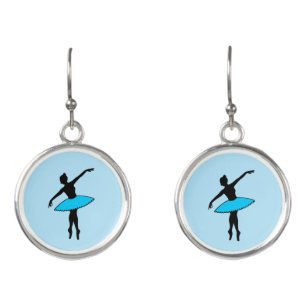 Blue Tutu Ballerina Ballet Dancer Dance Teacher Earrings