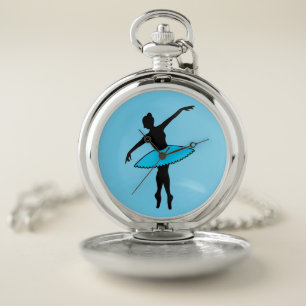 Blue Tutu Ballerina Ballet Dancer Dance Teacher Pocket Watch