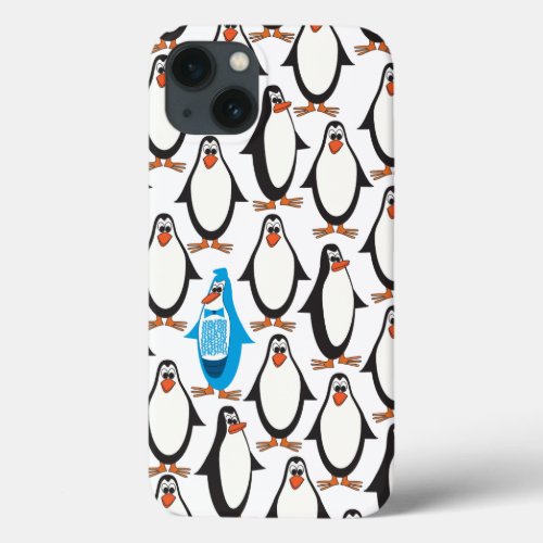 Blue tux penguin iPhone 13 case