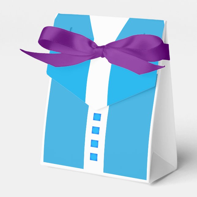 Blue Tuxedo Groomsman 🎩 Best Man Gift  Favor Boxes (Front Side)