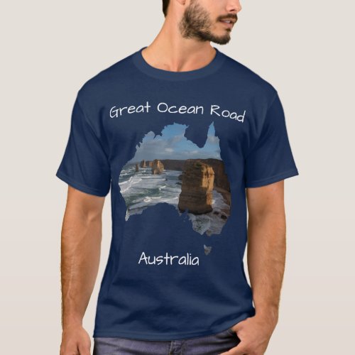 Blue Twelve Apostles Great Ocean Road Australia T_Shirt