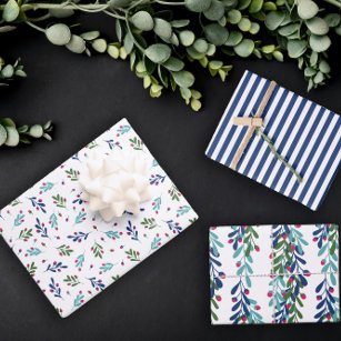 Blue Fleur De Lis Wrapping Paper Sheets - Cat 'N Twiggs Boutique