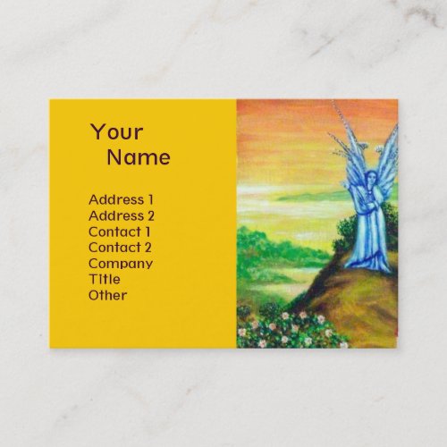 BLUE TWILIGHT ANGEL Yellow Business Card