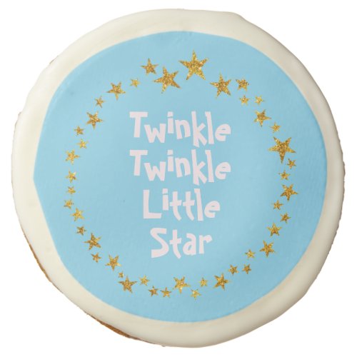 Blue Twinkle Little Star Baby Boy Sugar Cookie