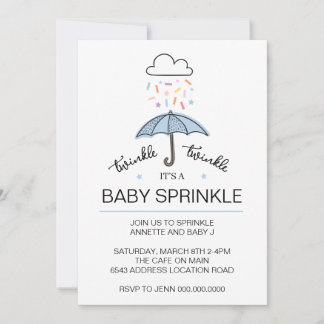 Blue twinkle twinkle baby sprinkle boy download invitation