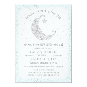 Celestial Baby Shower Invitations Zazzle Blue Le Little Star Baby Shower Invitation