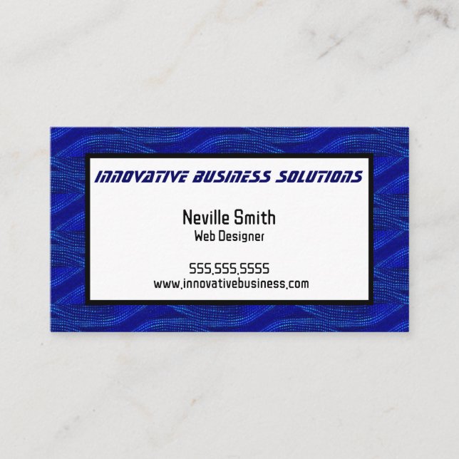 Blue Twist Web Designer Tech Computers Business Card (Front)