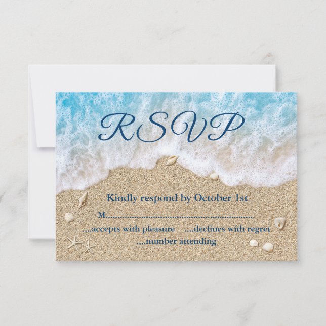 Blue Two Less Fish in the Sea RSVP Card (Front)