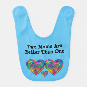 Blue Two Moms Are Better Than One Bib