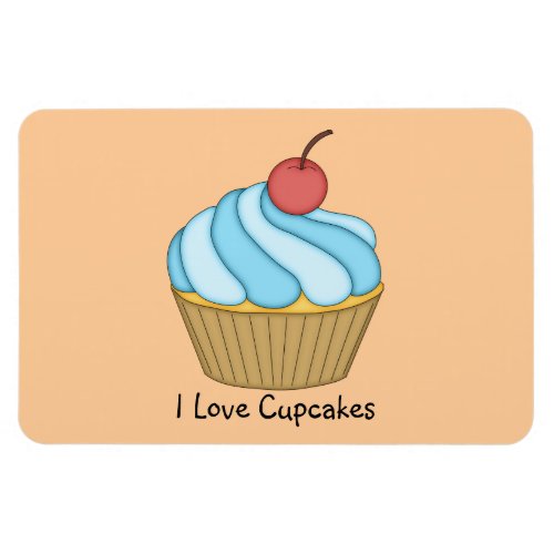 Blue Two Tone Cupcake Premium Magnet