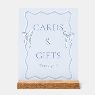 Blue Tying the knot Bridal Shower Cards & Gifts Acrylic Sign