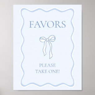 Blue Tying the Knot Bridal Shower Favor Poster