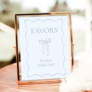 Blue Tying the Knot Bridal Shower Favor Poster