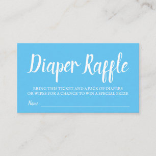 Blue Typography Diaper Raffle Enclosure Card