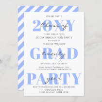 Blue Typography Modern Online Graduation Party Invitation