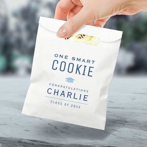 Blue Typography One Smart Cookie Graduation  Favor Bag